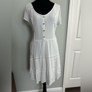 Hollister Ivory Smocked sundress. Size Large